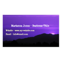 Carte maigre de coucher du soleil de montagne pour cartes de visite professionnelles