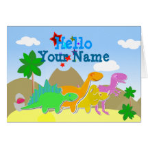Carte mignonne de dinosaures de bande dessinée bon