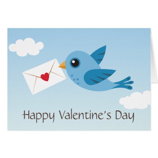 Carte mignonne de jour de Valentines avec l'oiseau