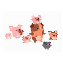 Carte mignonne de la famille ACEO/Business de porc Carte De Visite