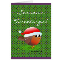 Carte mignonne de Noël de Robin de Noël des tweeti