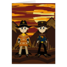 Carte mignonne de shérif de cowboy