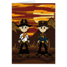 Carte mignonne de shérifs de cowboy