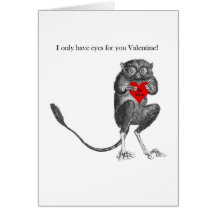 Carte mignonne de Valentine de bébé de Tarsier Bus