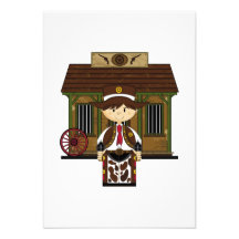 Carte mignonne du cowboy RSVP de prison Invitations
