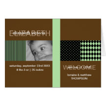 Carte moderne de faire-part de naissance de patchw