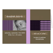 Carte moderne de faire-part de naissance de patchw