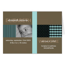 Carte moderne de faire-part de naissance de patchw