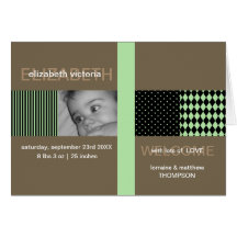 Carte moderne de faire-part de naissance de patchw