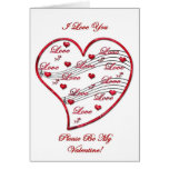 Carte musicale de coeur d'amour