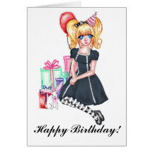 Carte (noire) de joyeux anniversaire