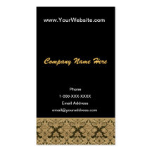 Carte noire de profil de damassé d'or modèles de cartes de visite