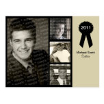 Carte noire et beige de la photo 4 personnalisable cartes postales