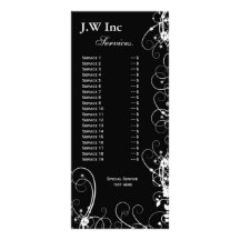 carte noire et blanche chic de support de services modèle de carte double
