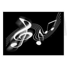 Carte noire et blanche d'échelle musicale