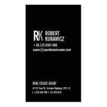 Carte noire et blanche simple moderne cartes de visite personnelles