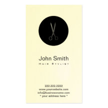 Carte noire moderne de profil de coiffeur de cisea cartes de visite professionnelles