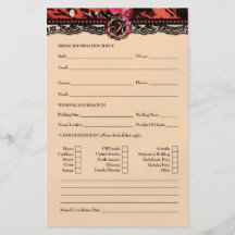 Carte nuptiale de l'information du lis 311 sauvage tract customisé
