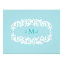 Carte nuptiale de recette de douche de monogramme  invitations