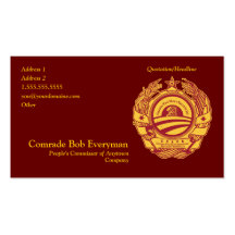 Carte officielle de commissaire de pièce d'Obammun Modèle De Carte De Visite