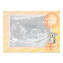 Carte orange de koala de faire-part de grossesse