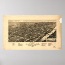 Carte panoramique d'Albany la Géorgie 1885 Posters