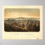 Carte panoramique de la vue 1860 de San Francisco Posters