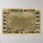 Carte panoramique de San Jose la Californie 1901 Poster