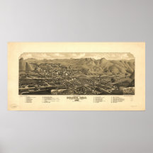 Carte panoramique du Colorado 1882 d'or Posters