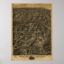 Carte panoramique du Colorado 1895 de crique d'est Posters