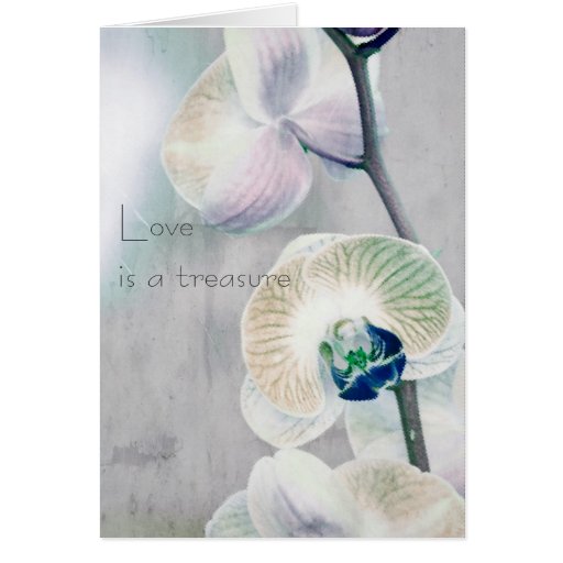 Carte peinte d'amour d'orchidée