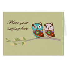 Carte personnalisable de hibou
