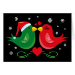 Carte personnalisée par perruches de Noël