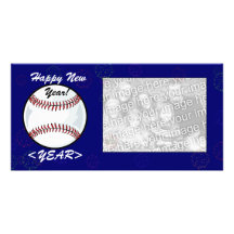 Carte photo - base-ball de nouvelle année photocartes personnalisées
