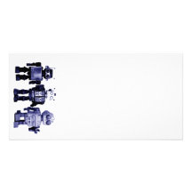 carte photo bleu de robots photocarte personnalisée