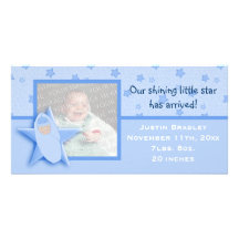 Carte photo brillant de faire-part de naissance d' cartes avec photo