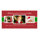 Carte photo charmé de Noël de trio Cartes De Vœux Avec Photo