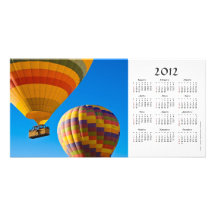 Carte photo chaud de calendrier des ballons à air  photocarte