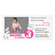 Carte photo d'anniversaire de enfant de Kitty Photocarte