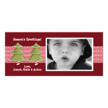 Carte photo d'arbre de damassé carte double customisable