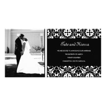 CARTE PHOTO de 311-WHITE MARIAGE DAMASSÉ Carte Avec Photo