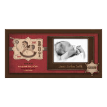 Carte photo de bébé de cowboy cartes de vœux avec photo