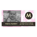 carte photo de bébé de monogramme cartes avec photo
