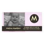 carte photo de bébé de monogramme modèle pour photocarte