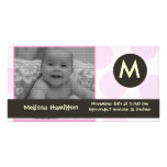 carte photo de bébé de monogramme modèle pour photocarte