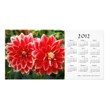 Carte photo de calendrier du dahlia 2012 cartes de vœux avec photo