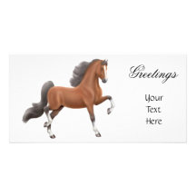 Carte photo de cheval de Saddlebred de baie Photocartes Personnalisées