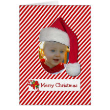 Carte photo de Chrismtas de chapeau de Père Noël d