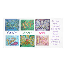 Carte photo de collage d'art de mot d'ange d'amour photocarte customisée