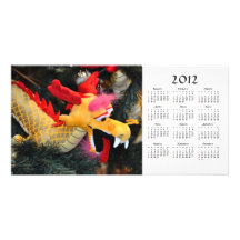 Carte photo de dragon de 2012 calendriers carte avec photo